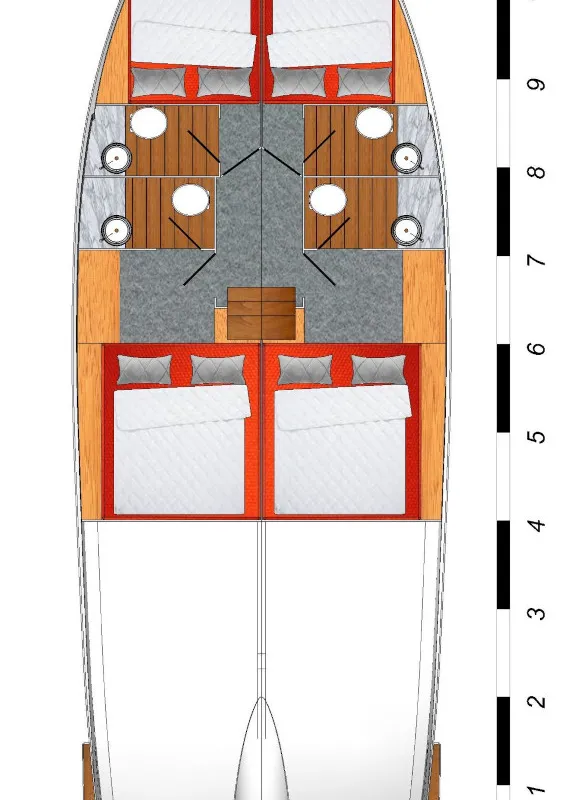 Exterior view of Taonga, a Cobra Yachts Seamaster 45 motor yacht at Grad Biograd na Moru, Croatia