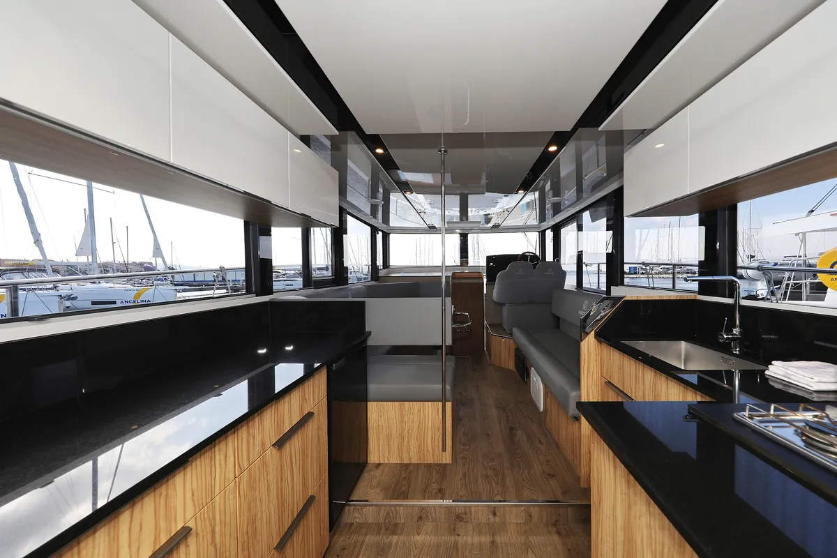 Galley of Taonga, a Cobra Yachts Seamaster 45 motor yacht at Grad Biograd na Moru, Croatia