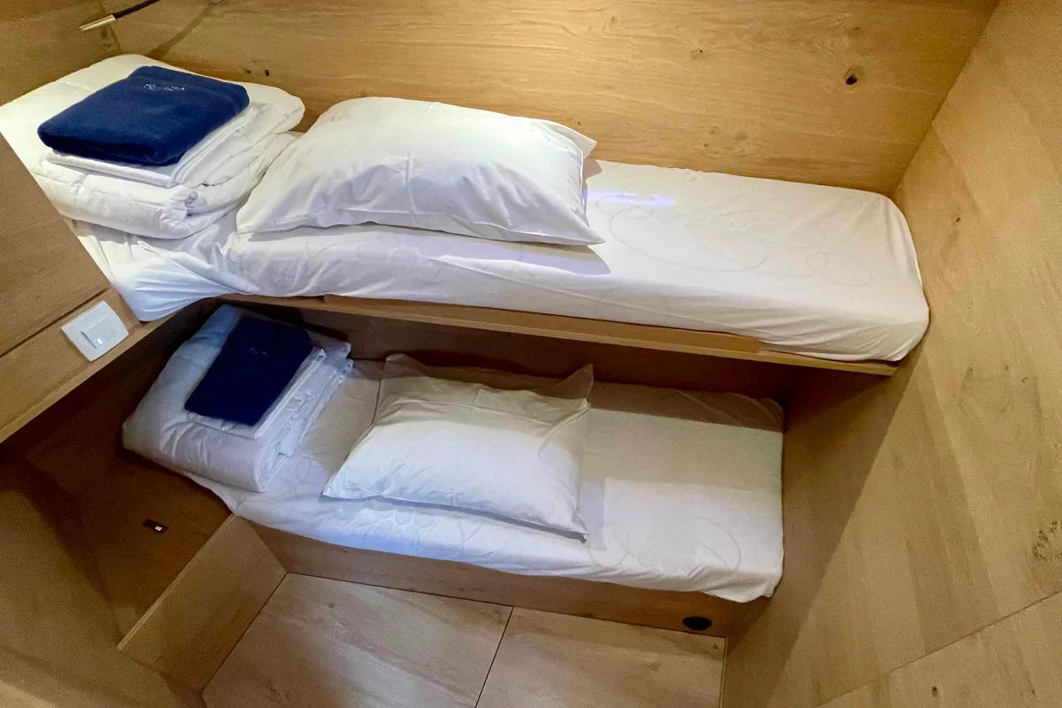 Cabin on Aurora, a Elan Impression 45 sailboat at Pirovac, Croatia