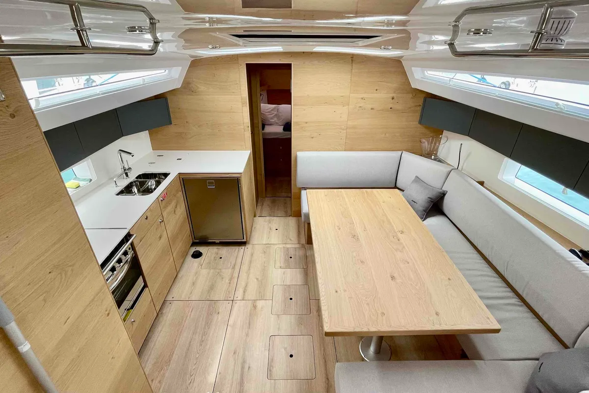Salon of Aurora, a Elan Impression 45 sailboat at Pirovac, Croatia