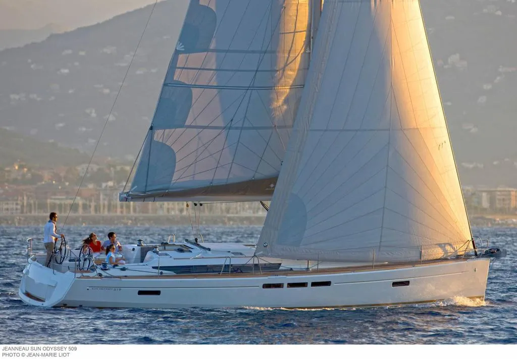 Exterior view of MAMIWATA II, a Jeanneau Sun Odyssey 519 sailboat at Santa Maria di Leuca, Italy