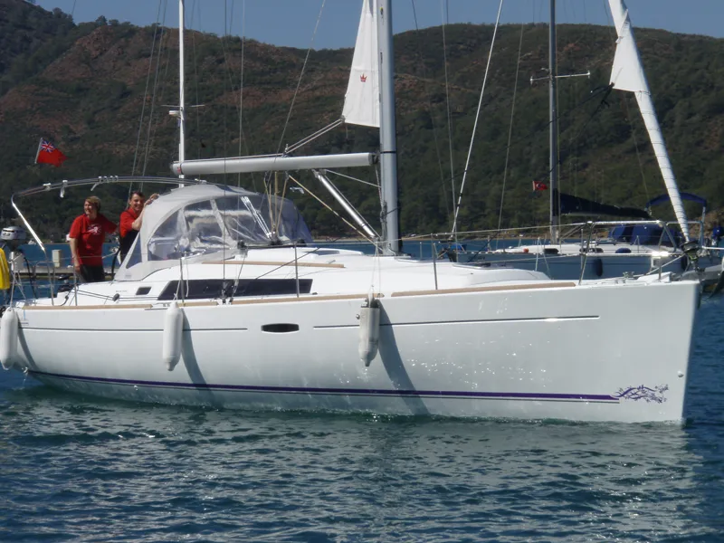 Exterior view of Glen Rosa, a Beneteau Oceanis 37 sailboat at Fethiye, Turkey