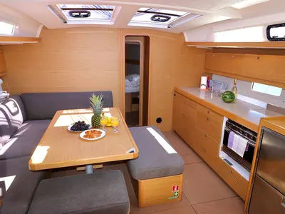 Salon of Divna, a Dufour 460 GL sailboat at Grad Kaštela, Croatia