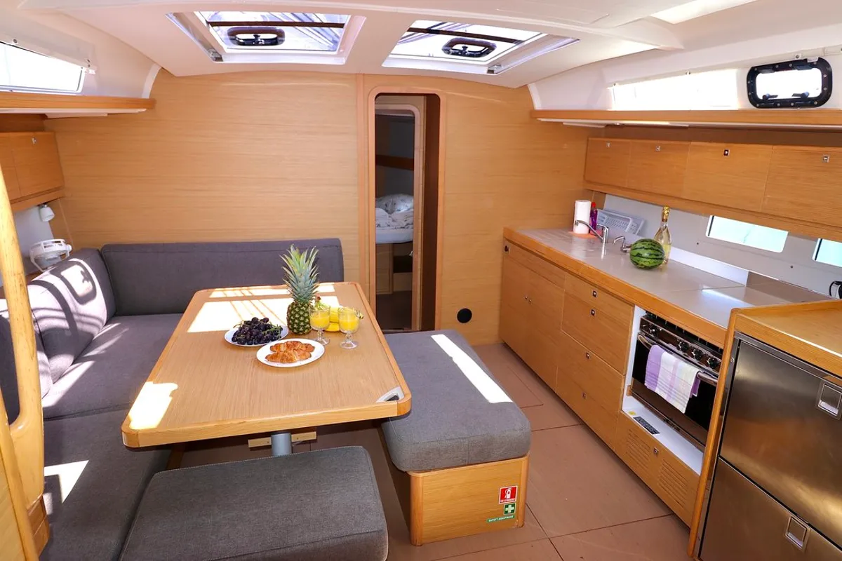 Salon of Divna, a Dufour 460 GL sailboat at Grad Kaštela, Croatia