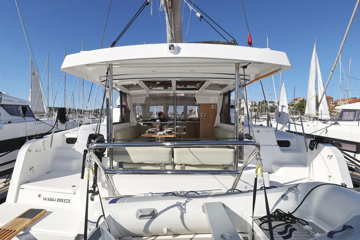 Warm Breeze, a Bali Catspace OW catamaran at Grad Šibenik, Croatia