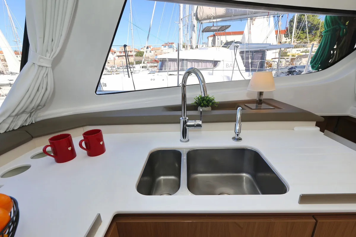 Warm Breeze, a Bali Catspace OW catamaran at Grad Šibenik, Croatia