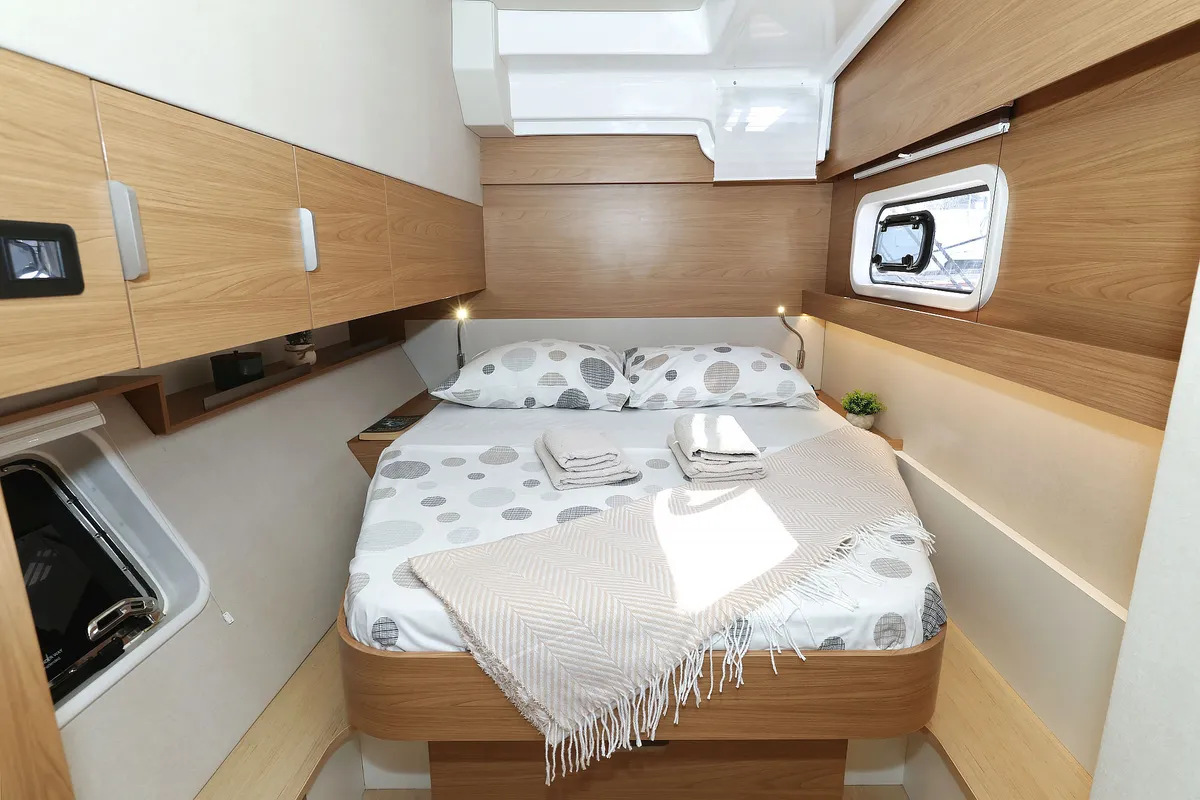 Cabin on Warm Breeze, a Bali Catspace OW catamaran at Grad Šibenik, Croatia