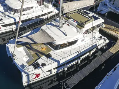 Warm Breeze, a Bali Catspace OW catamaran at Grad Šibenik, Croatia