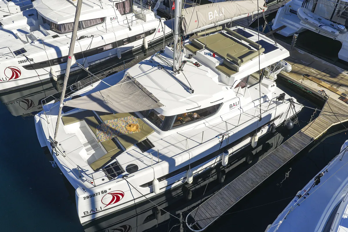 Warm Breeze, a Bali Catspace OW catamaran at Grad Šibenik, Croatia