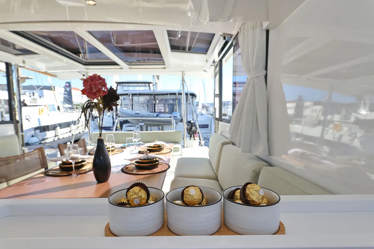 Warm Breeze, a Bali Catspace OW catamaran at Grad Šibenik, Croatia