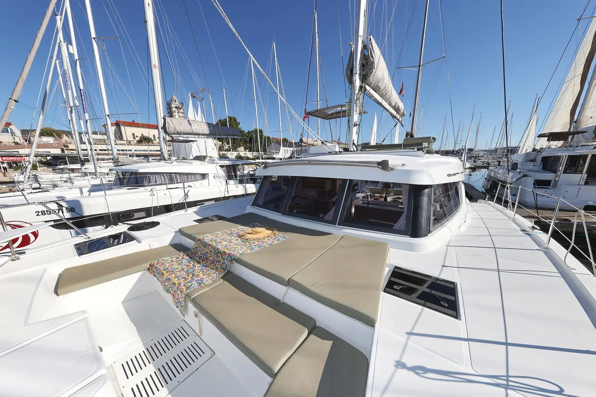 Warm Breeze, a Bali Catspace OW catamaran at Grad Šibenik, Croatia