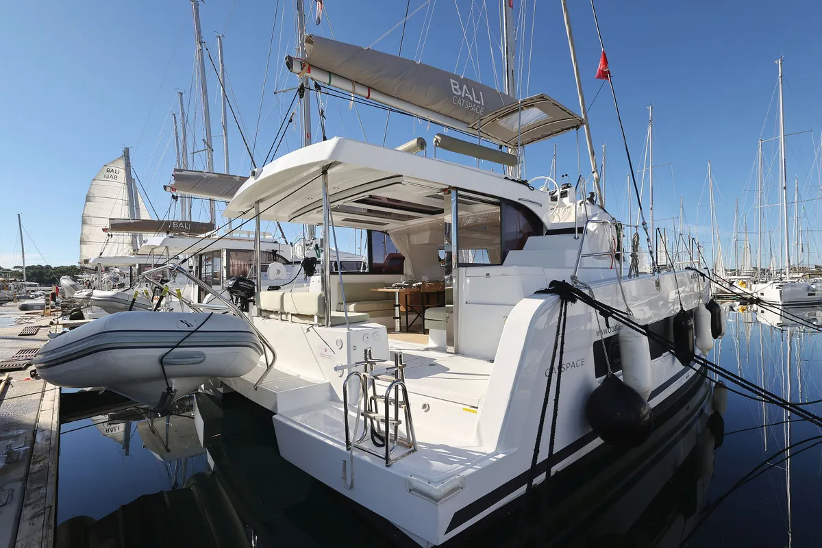 Warm Breeze, a Bali Catspace OW catamaran at Grad Šibenik, Croatia
