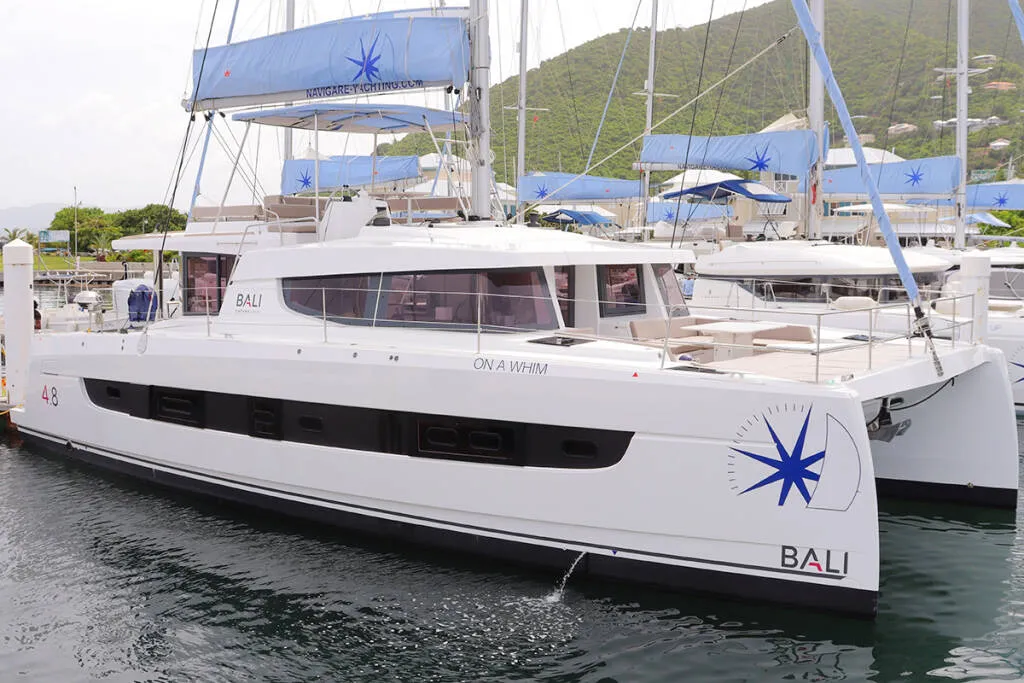 On A Whim, a Bali 4.8 catamaran at Road Town, British Virgin Islands