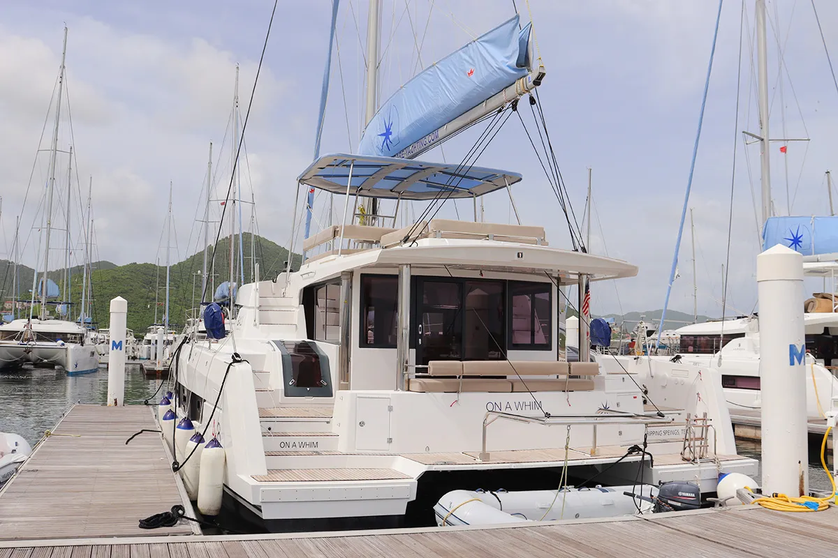On A Whim, a Bali 4.8 catamaran at Road Town, British Virgin Islands