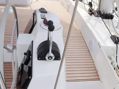 Salon of On A Whim, a Bali 4.8 catamaran at Parham Town, British Virgin Islands