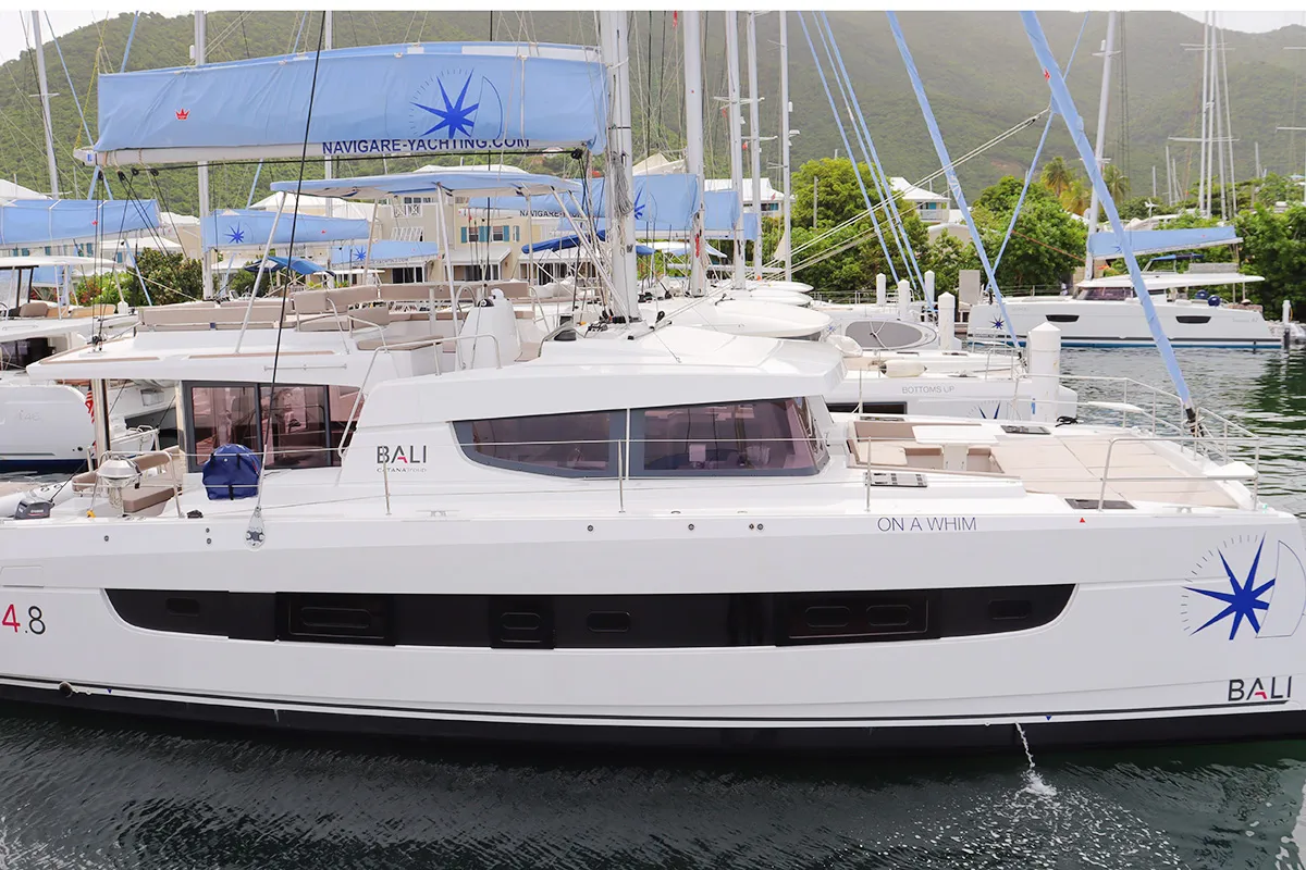 On A Whim, a Bali 4.8 catamaran at Road Town, British Virgin Islands