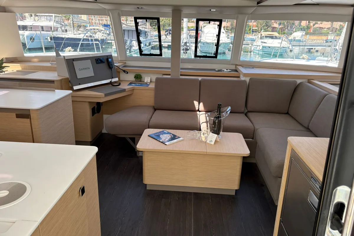 Harley Quinn, a Fountaine Pajot Astrea 42 catamaran at Tonnarella, Italy