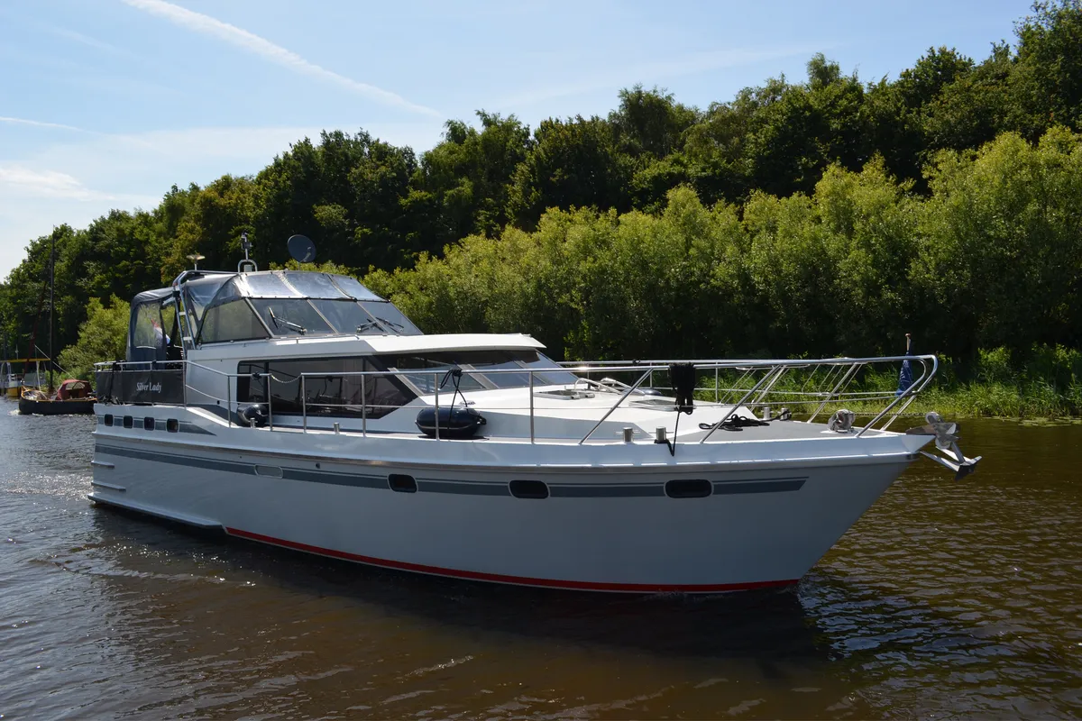 Exterior view of Silver Lady, a Gulet De Drait Vri-Jon Contessa 1370 motorboat at Drachten, Netherlands