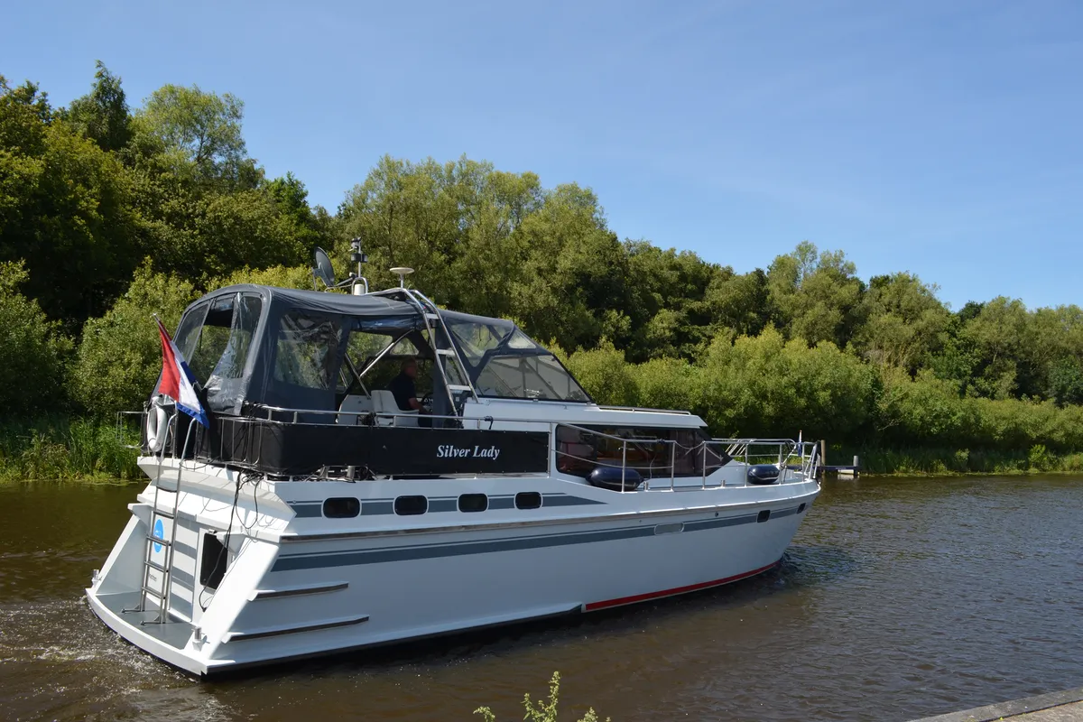 Exterior view of Silver Lady, a Gulet De Drait Vri-Jon Contessa 1370 motorboat at Drachten, Netherlands