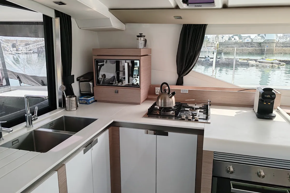 Sirius, a Fountaine Pajot Tanna 47 catamaran at Saint-Mandrier-sur-Mer, France