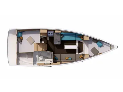 Floor plan of SILVIA, a Dufour 32 sailboat at Capo d'Orlando, Italy
