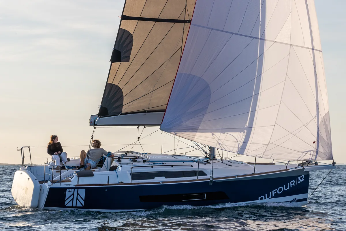 Exterior view of SILVIA, a Dufour 32 sailboat at Capo d'Orlando, Italy