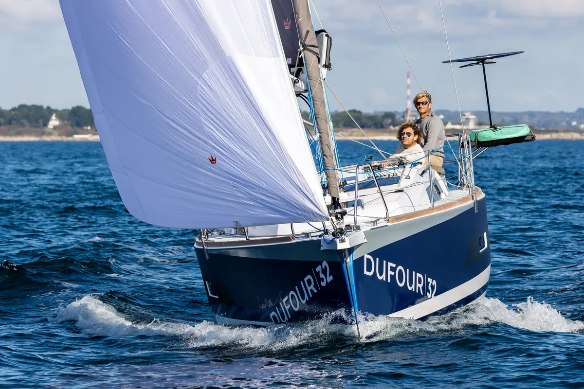 Exterior view of SILVIA, a Dufour 32 sailboat at Capo d'Orlando, Italy