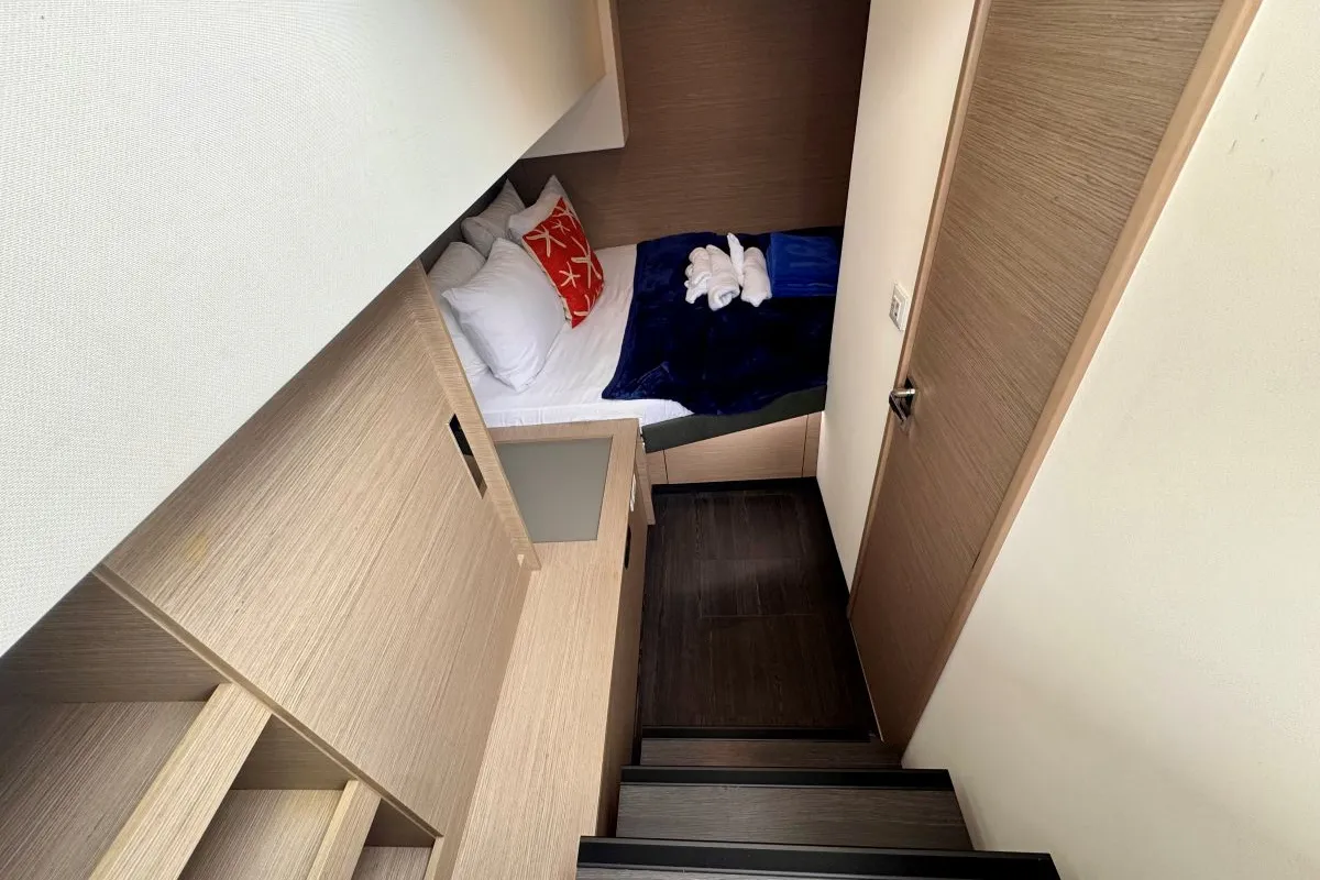 Cabin on Carrie Lee, a Fountaine Pajot Aura 51 catamaran at Road Town, British Virgin Islands