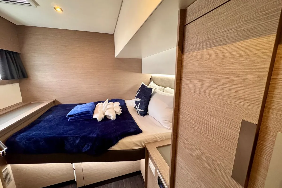 Cabin on Carrie Lee, a Fountaine Pajot Aura 51 catamaran at Road Town, British Virgin Islands