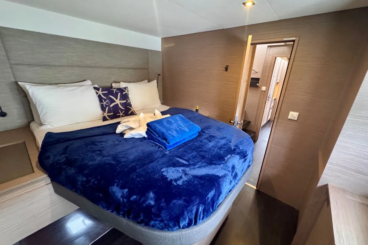 Cabin on Carrie Lee, a Fountaine Pajot Aura 51 catamaran at Road Town, British Virgin Islands
