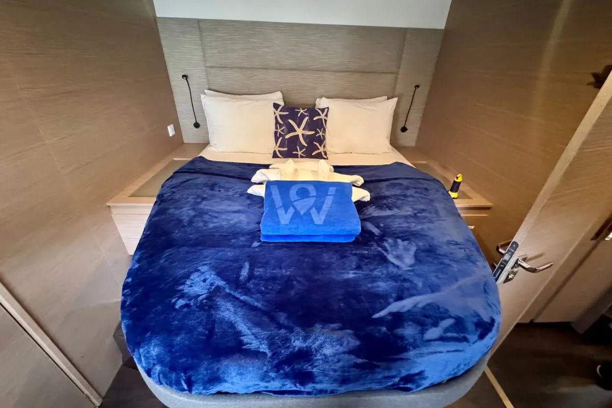 Cabin on Carrie Lee, a Fountaine Pajot Aura 51 catamaran at Road Town, British Virgin Islands