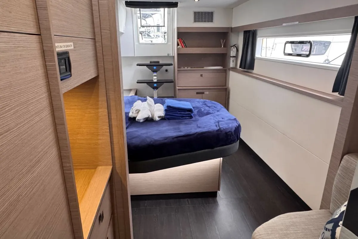 Cabin on Carrie Lee, a Fountaine Pajot Aura 51 catamaran at Road Town, British Virgin Islands