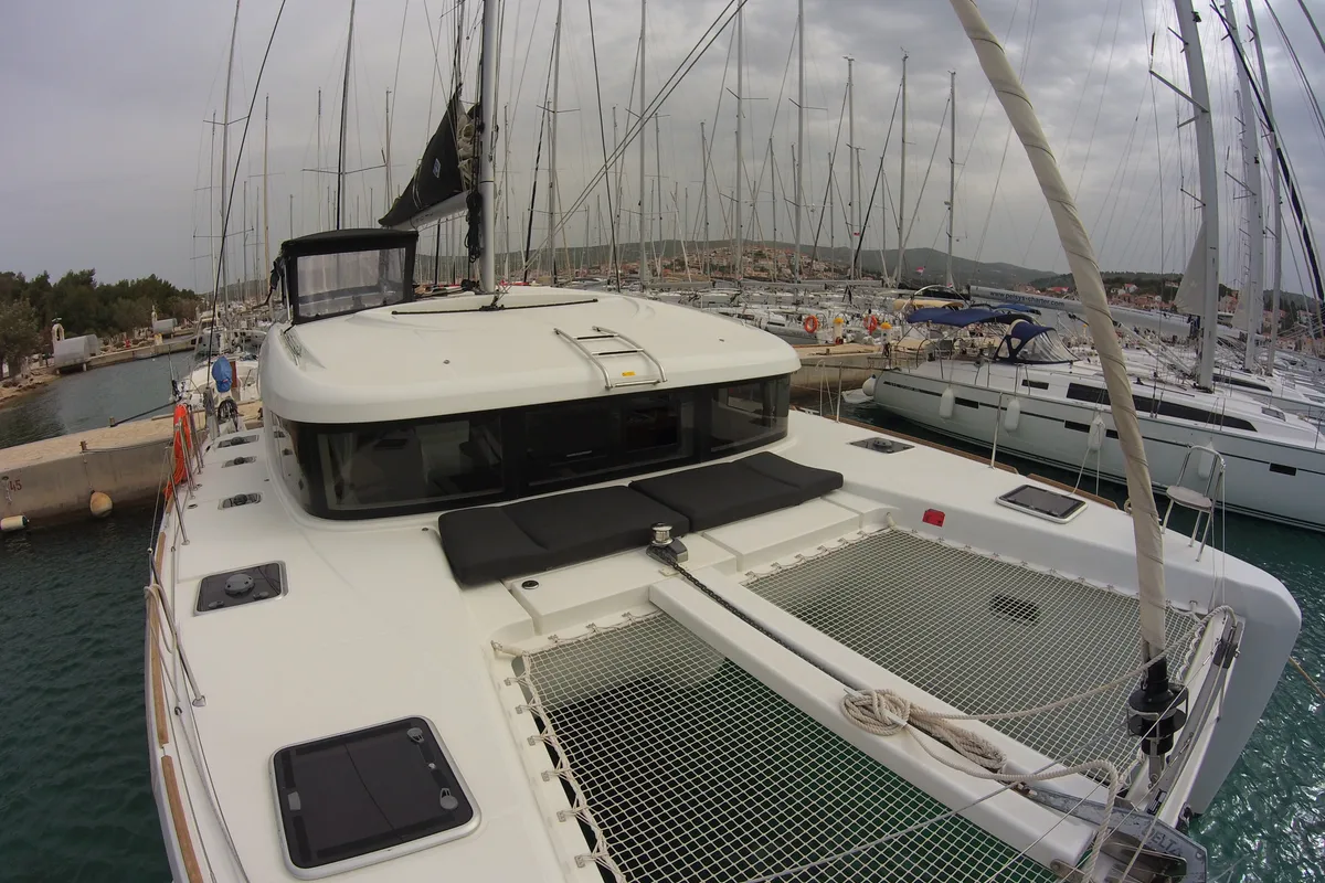 Exterior view of El Paso, a Lagoon 40 catamaran at Općina Rogoznica, Croatia
