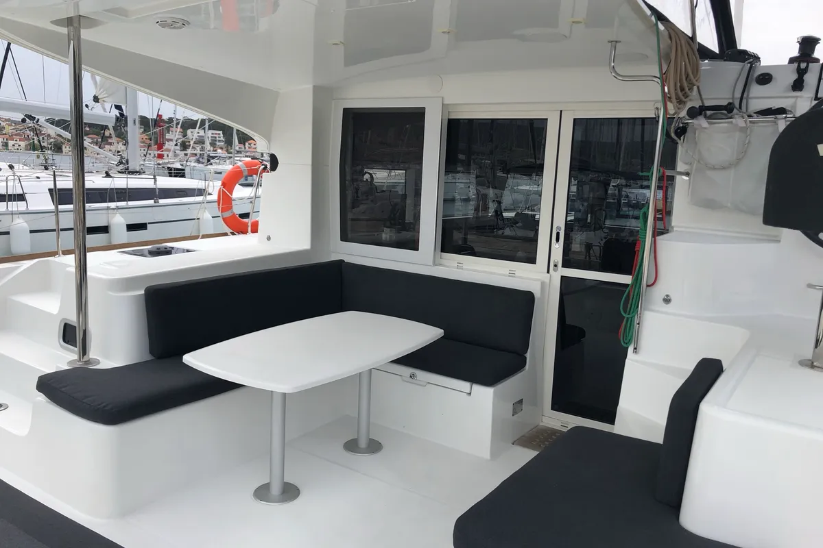 Deck of El Paso, a Lagoon 40 catamaran at Općina Rogoznica, Croatia