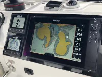 Cockpit of El Paso, a Lagoon 40 catamaran at Općina Rogoznica, Croatia