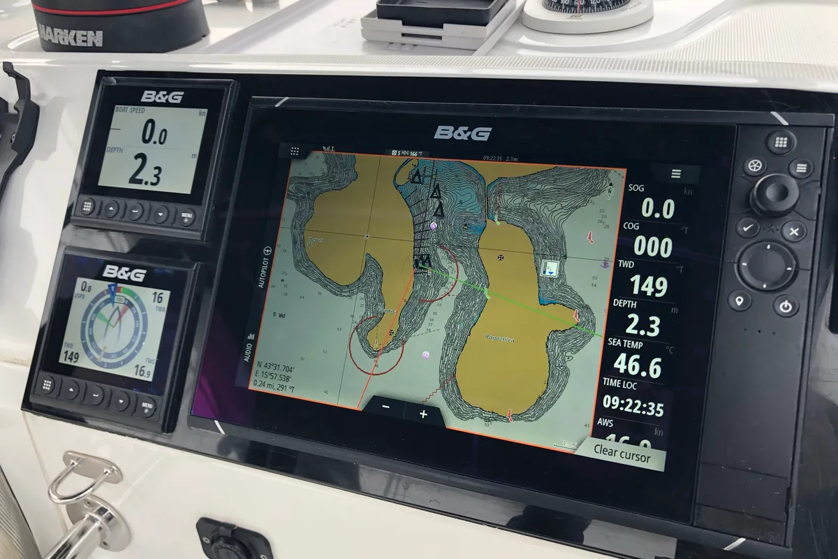 Cockpit of El Paso, a Lagoon 40 catamaran at Općina Rogoznica, Croatia