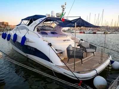 Galley of Seven, a Atlantis 47 HT motor yacht at Syracuse, Italy