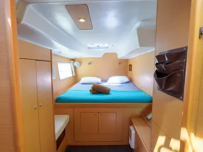 Cabin on Poe Maia, a Lagoon 380 S2 catamaran at Papeete, France