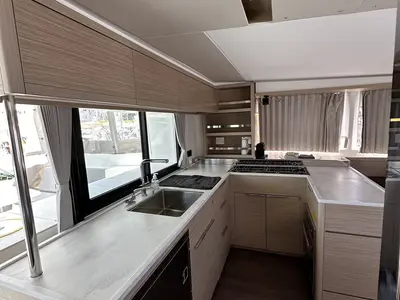 Galley of Destiny Point, a Lagoon 46 catamaran at Split, Croatia