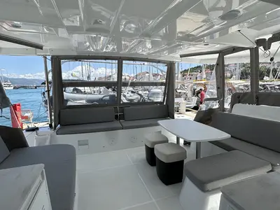 Deck of Destiny Point, a Lagoon 46 catamaran at Split, Croatia