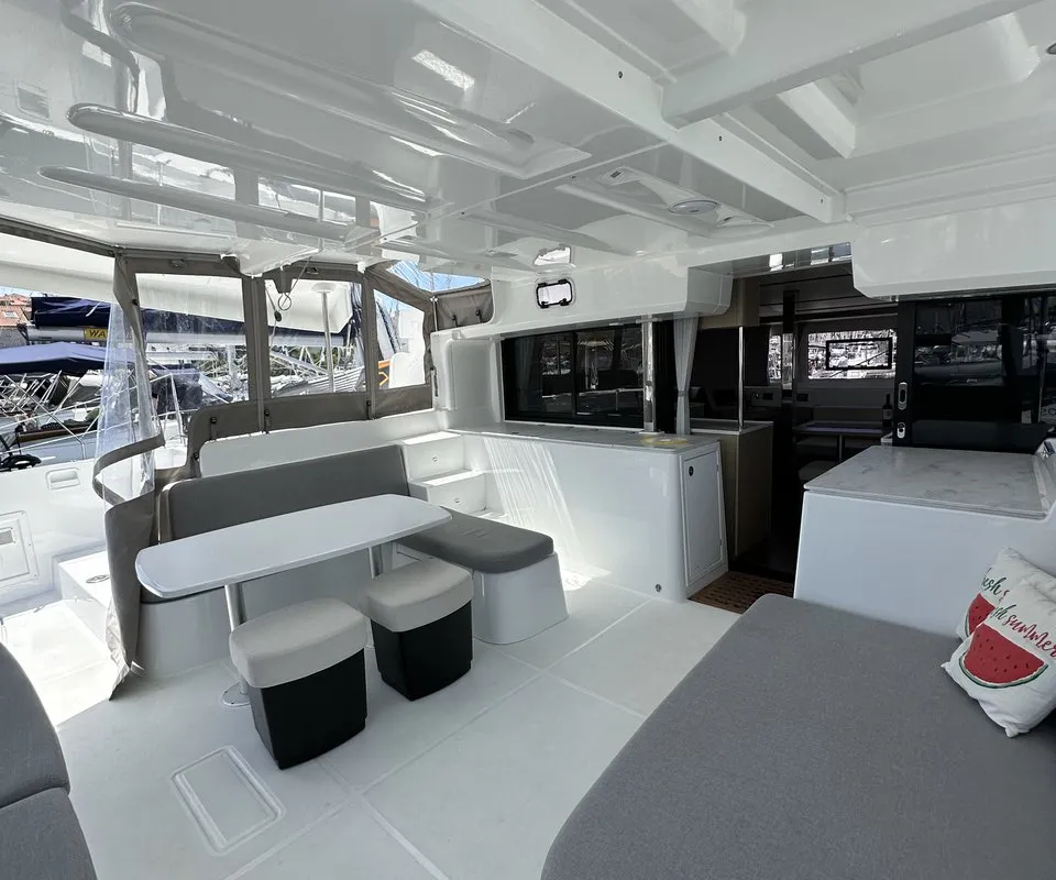 Deck of Destiny Point, a Lagoon 46 catamaran at Split, Croatia