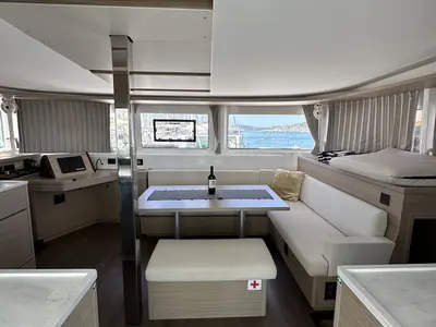 Salon of Destiny Point, a Lagoon 46 catamaran at Split, Croatia
