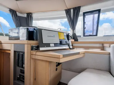 Galley of Brown Eyed Girl, a Fountaine Pajot Astrea 42 catamaran at Road Town, British Virgin Islands