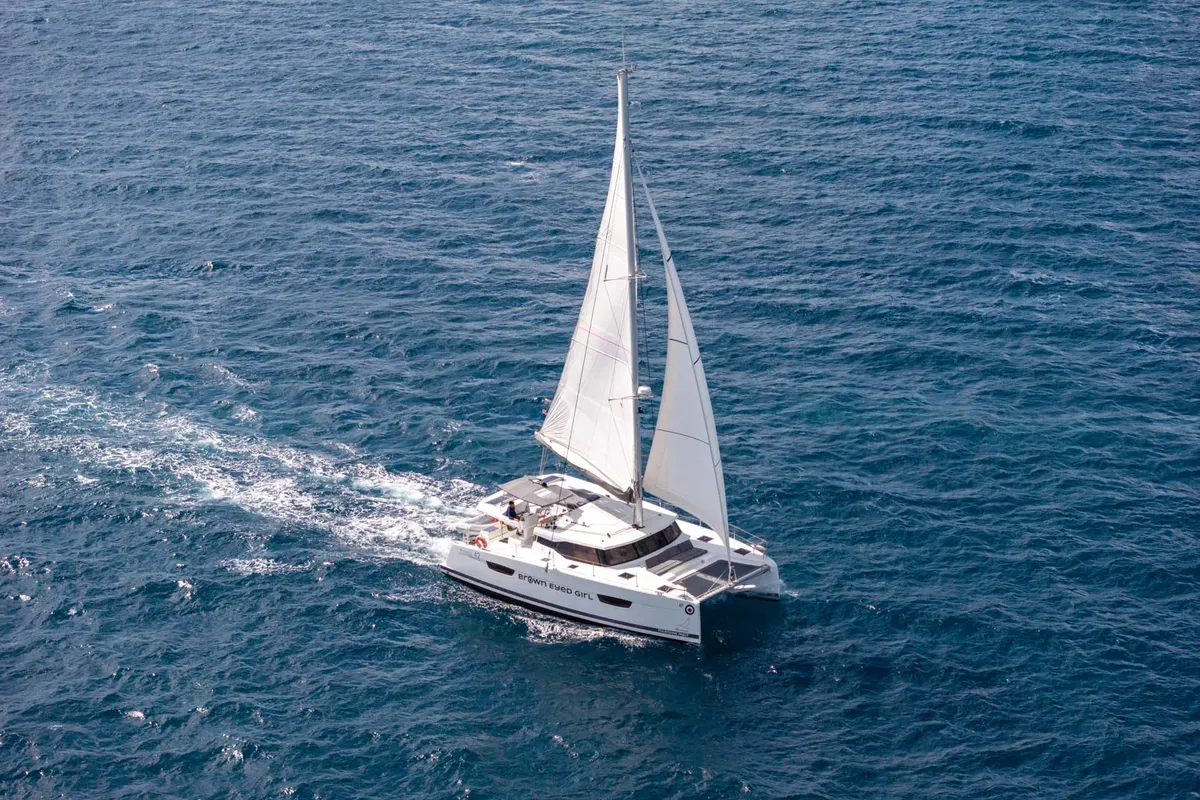 Brown Eyed Girl, a Fountaine Pajot Astrea 42 catamaran at Road Town, British Virgin Islands
