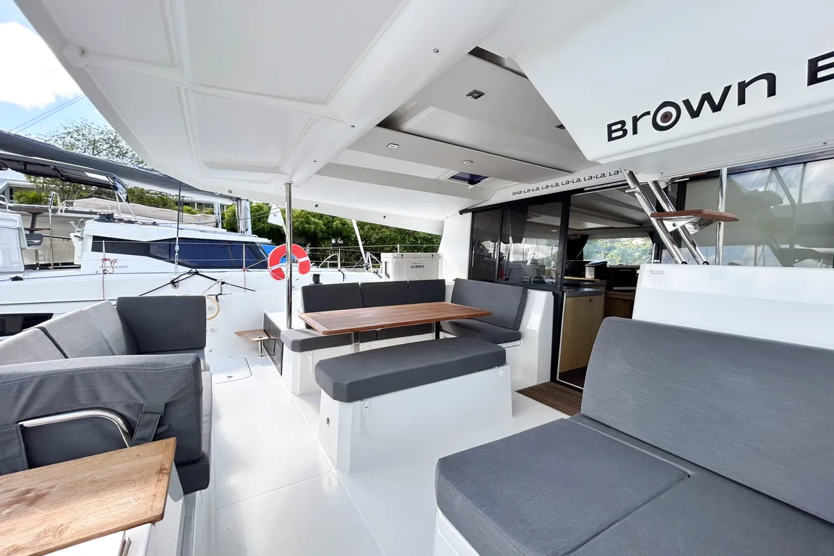 Brown Eyed Girl, a Fountaine Pajot Astrea 42 catamaran at Road Town, British Virgin Islands