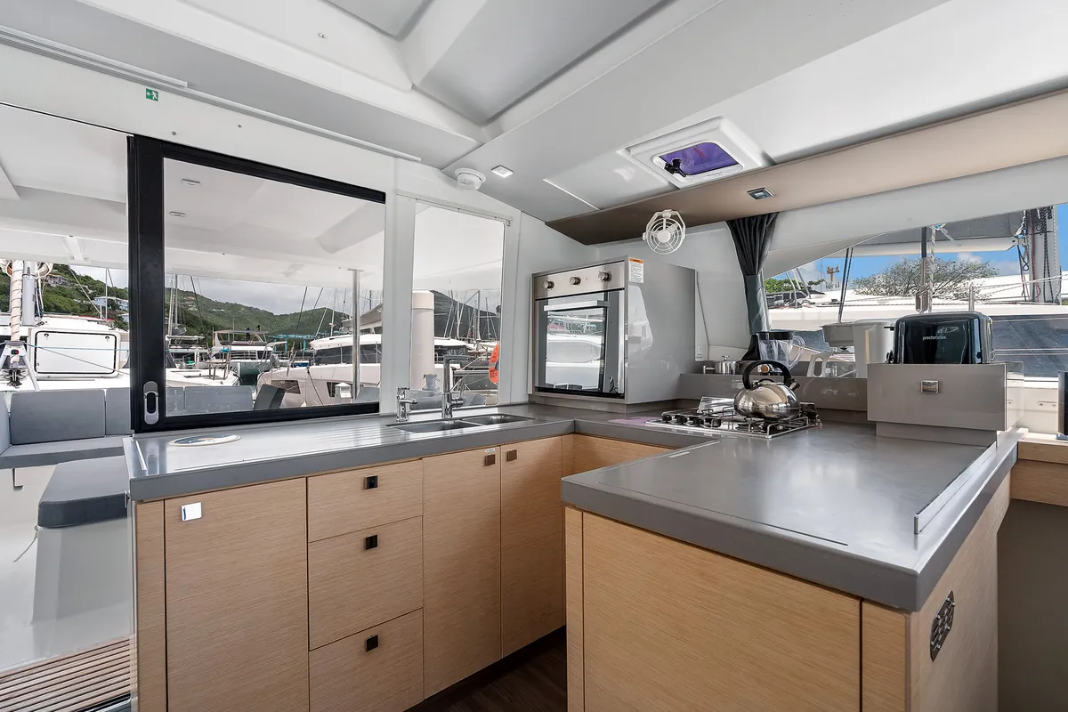 Brown Eyed Girl, a Fountaine Pajot Astrea 42 catamaran at Road Town, British Virgin Islands