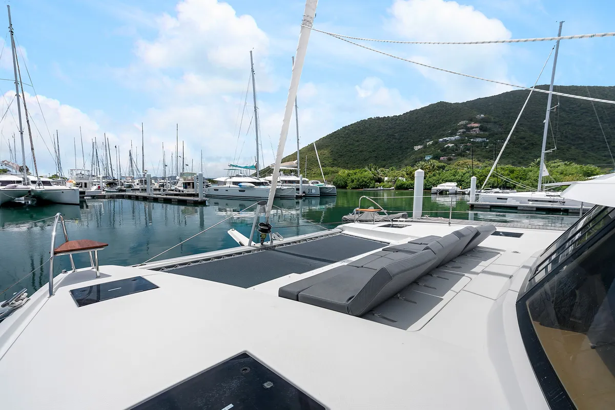 Brown Eyed Girl, a Fountaine Pajot Astrea 42 catamaran at Road Town, British Virgin Islands