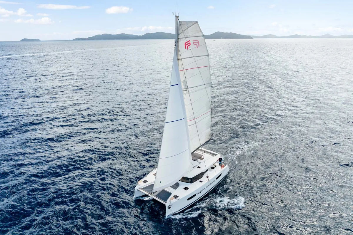 Brown Eyed Girl, a Fountaine Pajot Astrea 42 catamaran at Road Town, British Virgin Islands