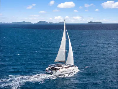 Brown Eyed Girl, a Fountaine Pajot Astrea 42 catamaran at Road Town, British Virgin Islands