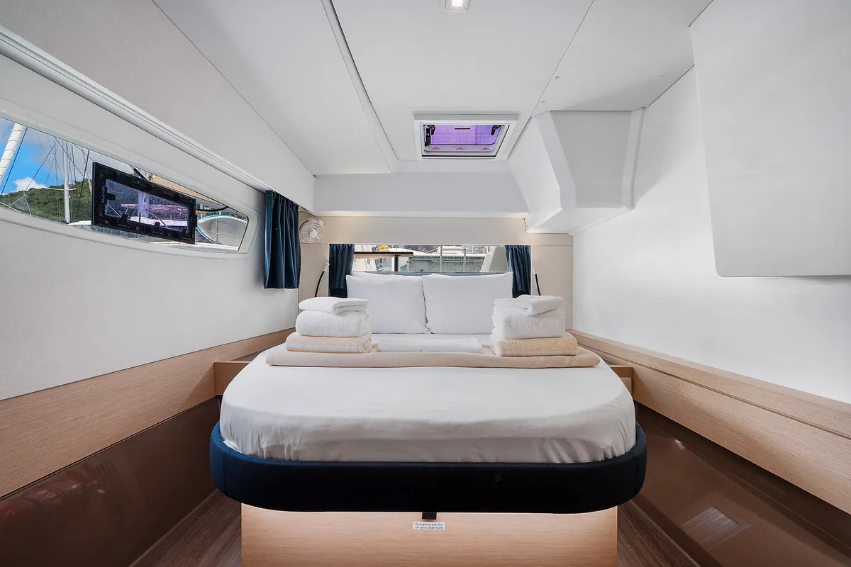 Brown Eyed Girl, a Fountaine Pajot Astrea 42 catamaran at Road Town, British Virgin Islands